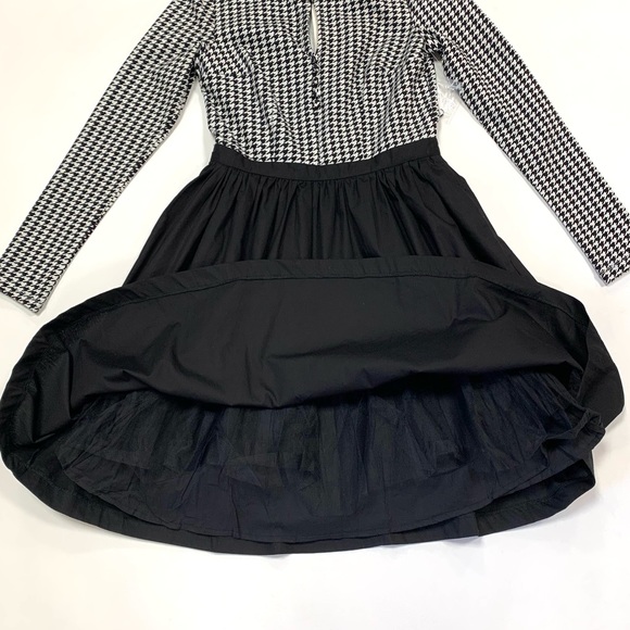 SOLD NWT Modcloth Twice as Timeless Black White Houndstooth Fit & Flare Dress - Picture 6 of 12